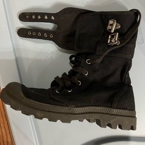 Women’s Black Canvas Palladium Boots